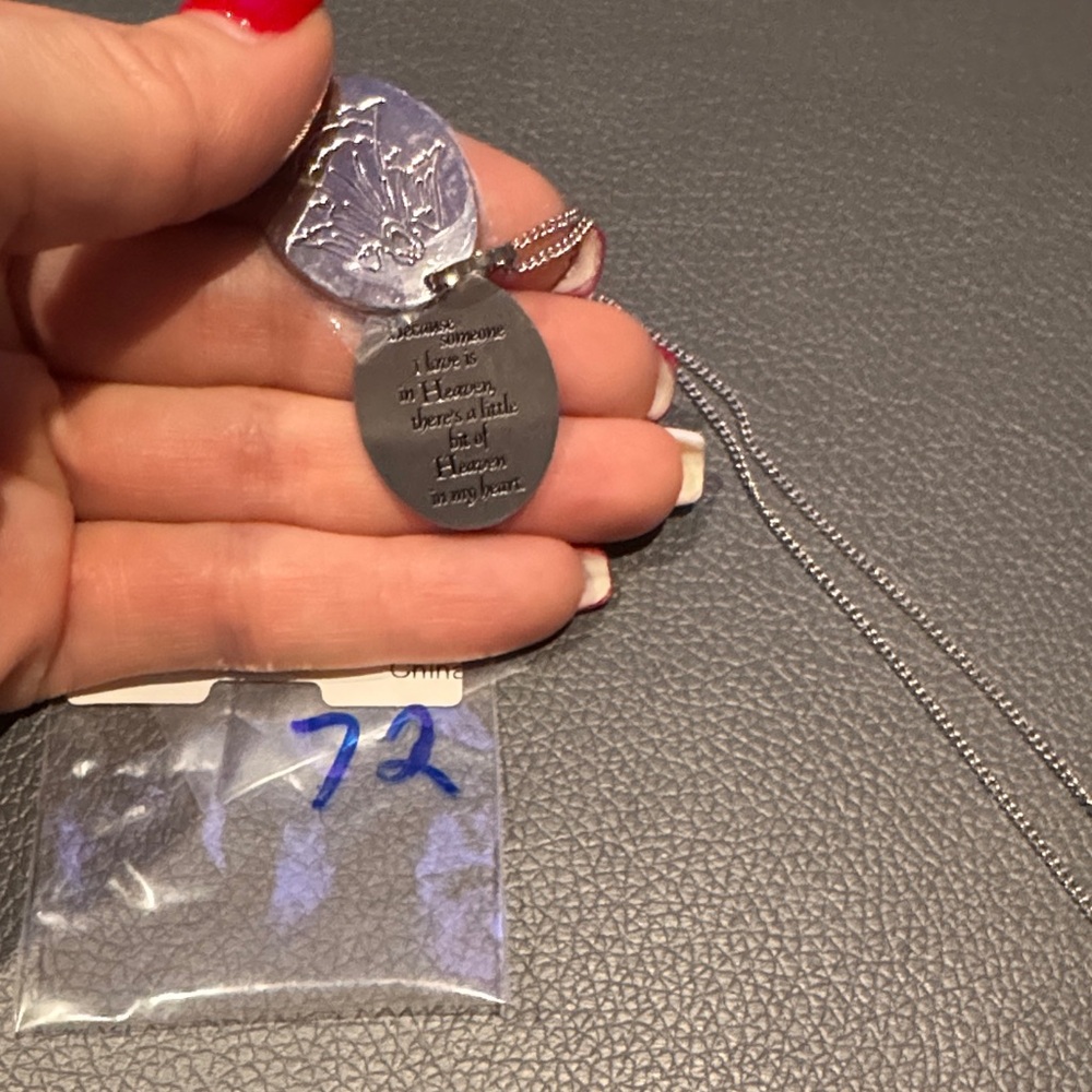 Silver Pendant Necklace with Engraving